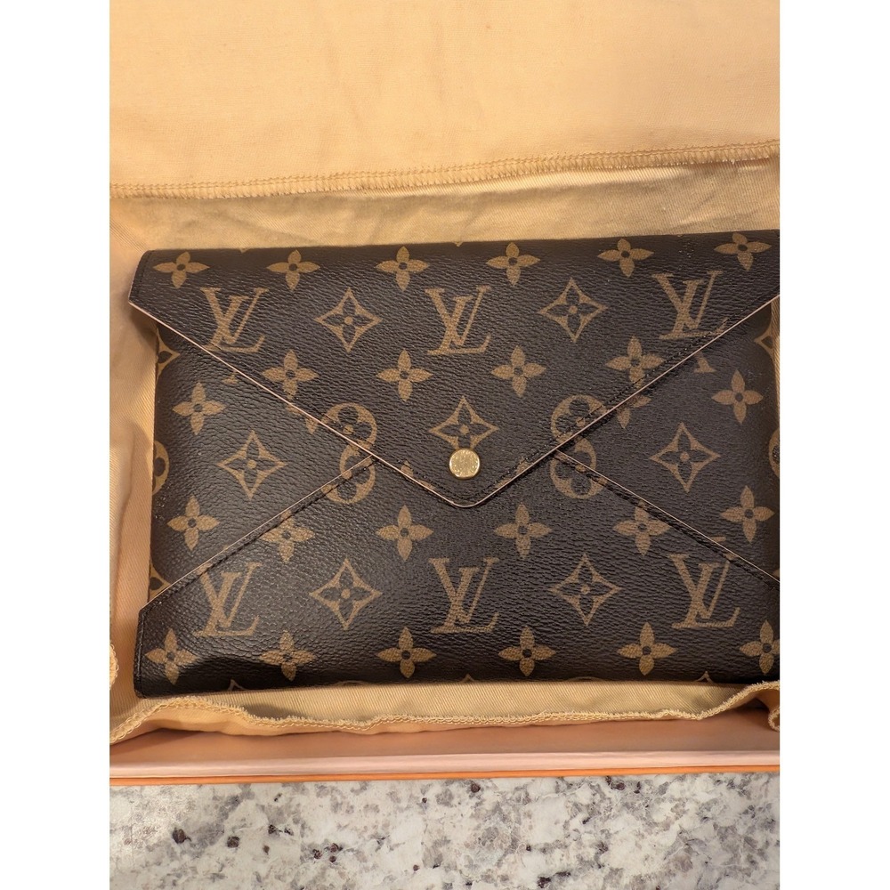 Louis Vuitton Kirigami Pochette Large Brown Monogram Rose Ballerine Envelope - Picture 2 of 9